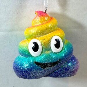 Hallmark Rainbow Sparkle Swirl Christmas Tree Hanging Ornament  2.75"x2.5"